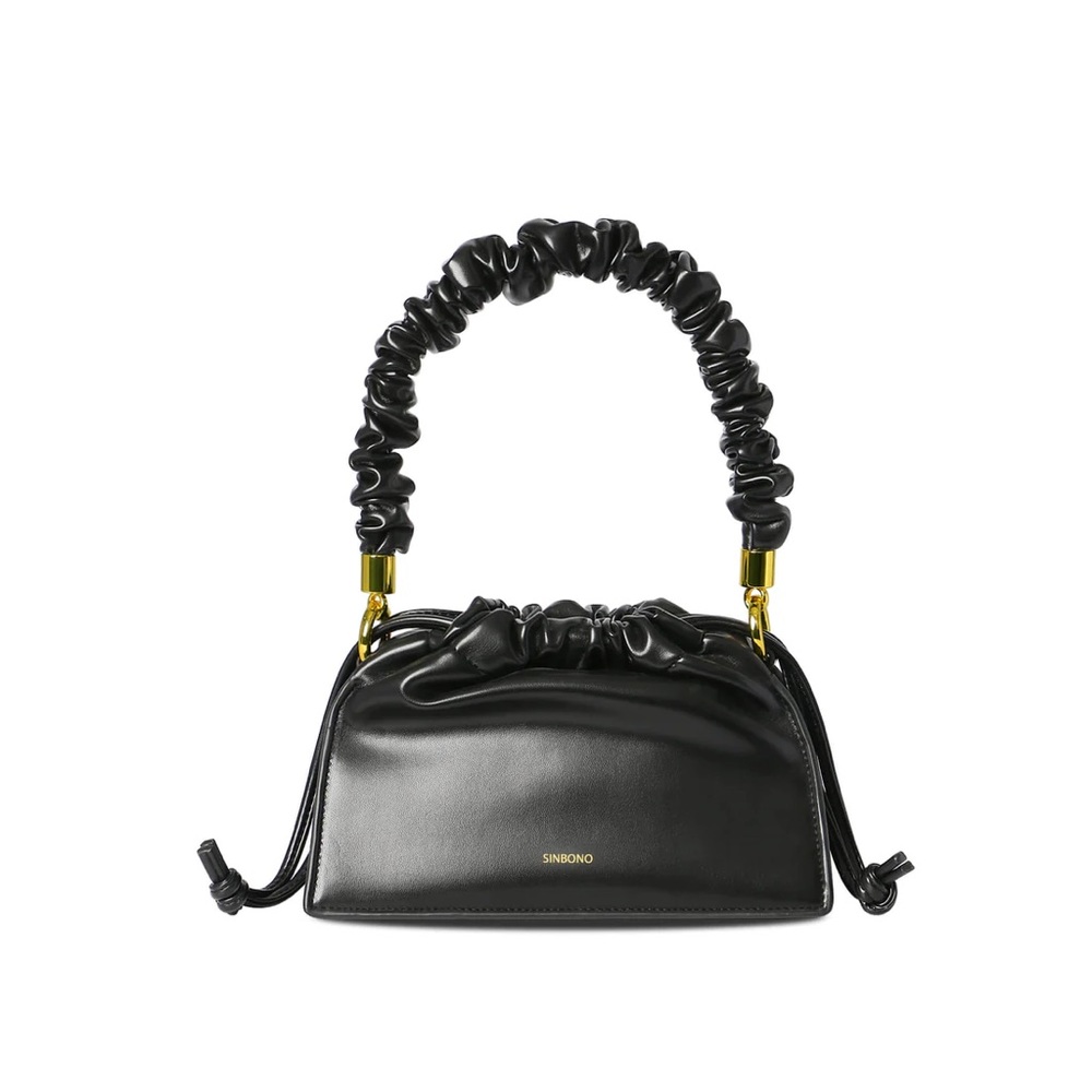 Sinbono Vegan Drawstring Handbag New Black